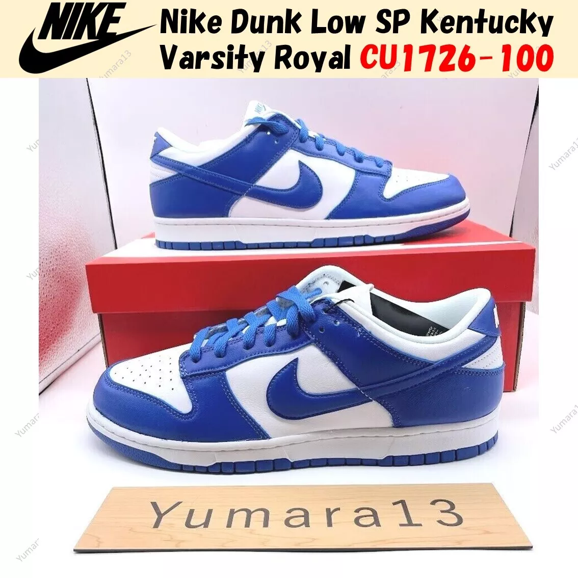 Nike Dunk Low SP Kentucky 2022 Varsity Royal CU1726 100 US 4 14 Brand New