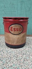 Red Esso Bucket – Made in the USA – Vintage Red Esso 5 Gallon Bucket – Metal Oil