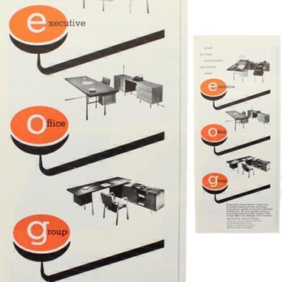 1951 AD HERMAN MILLER GEORGE NELSON EXECUTIVE OFFICE GROUP IRVING HARPER DESIGN