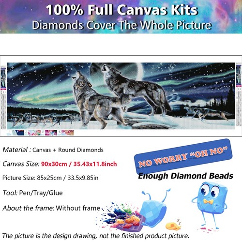 YALKIN 5D Large Diamond Painting Embroidery Cross Craft Stitch Art Animal Home - Picture 4 of 14