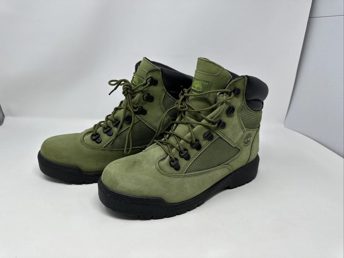 Olive green timberland field boots top