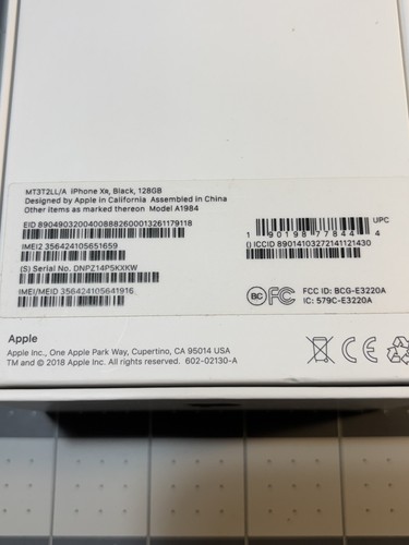 Apple iPhone XR Empty Box Only 2018 Black 128GB Stickers SIM Tool Starter Packet - Picture 7 of 12