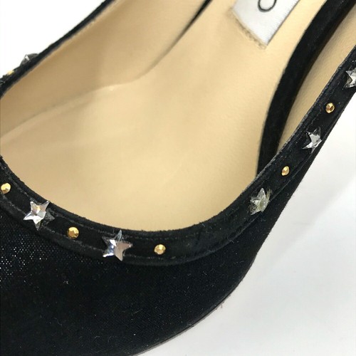 JIMMY CHOO Star Tacones Altos Bombas Gamuza Negro - Imagen 9 de 16