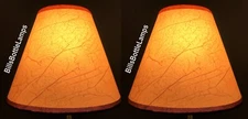 2 Pack Rustic Cottage CRACKLE Table Light LAMP SHADE Clip-On Bulb 9" inch Cone