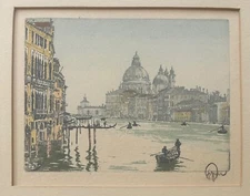 Hans Figura - original, signed aquatint etching "Venice" 1930s