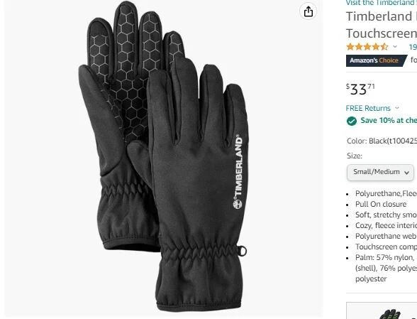 Timberland touchscreen gloves 2025