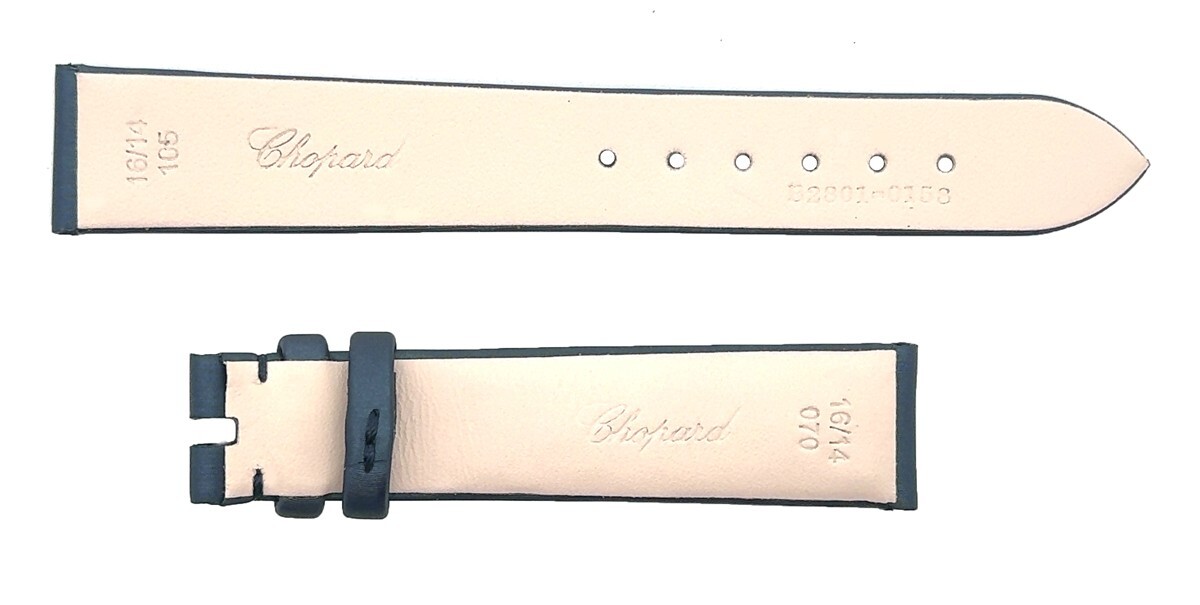 Chopard 16mm x 14mm Navy Blue Satin Watch Band Strap 105/70 