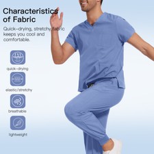 2025 Venta al por mayor Exfoliantes Cuello en V Jogger Conjunto de Exfoliantes Médicos Uniforme de Enfermería Mujeres Hombres