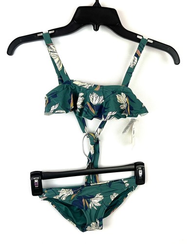 O’Neill Girl’s Two Piece Green Bikini Swimsuit Set Size 6