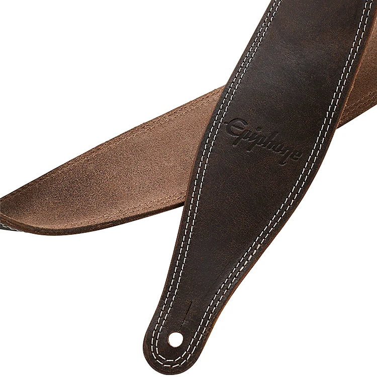 Epiphone Premium Leather Guitar Strap Brown Aest-brn for