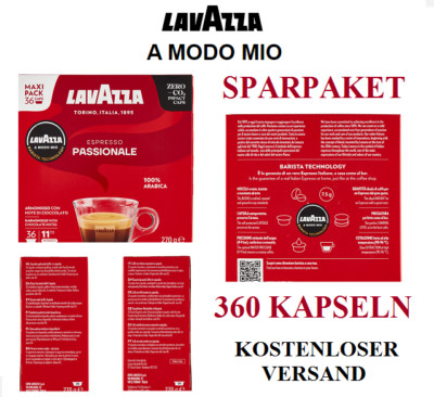 360 KAPSELN KAFFEE LAVAZZA A MODO MIO PASSIONALE ORIGINAL ITALIENISCH KAFFEE