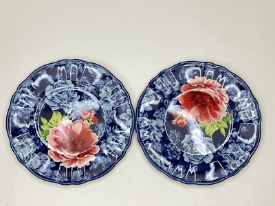 Pioneer Woman Heritage Floral Salad Plates Inches Rose Pattern Set Of 