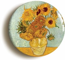 SUNFLOWERS BY VINCENT VAN GOGH BADGE BUTTON PIN (1inch/25mm diameter) ART