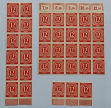 Bogenteile Gem.-ausgabe I. Kontrollratsausgabe 1946, 12 Pf, Mi 919 OR, PF 919 II