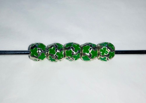 5 METAL & ENAMEL European Large Hole Spacer Beads Various Colours & Styles B - Picture 20 of 41