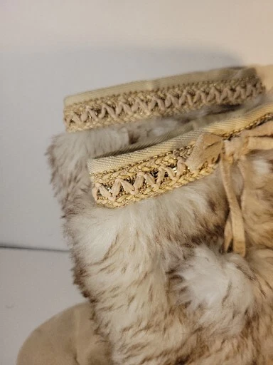 Botas de moda beige de gamuza sintética y piel sintética para mujer talla 6 Foto 3 de 4