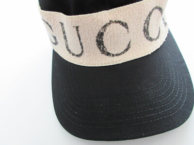 Gucci Unisex Black Canvas White Headband
Cabardine Baseball Hat L/59 Gucci Black Canvas White Headband Cabardine Baseball Hat Cap  main image 3