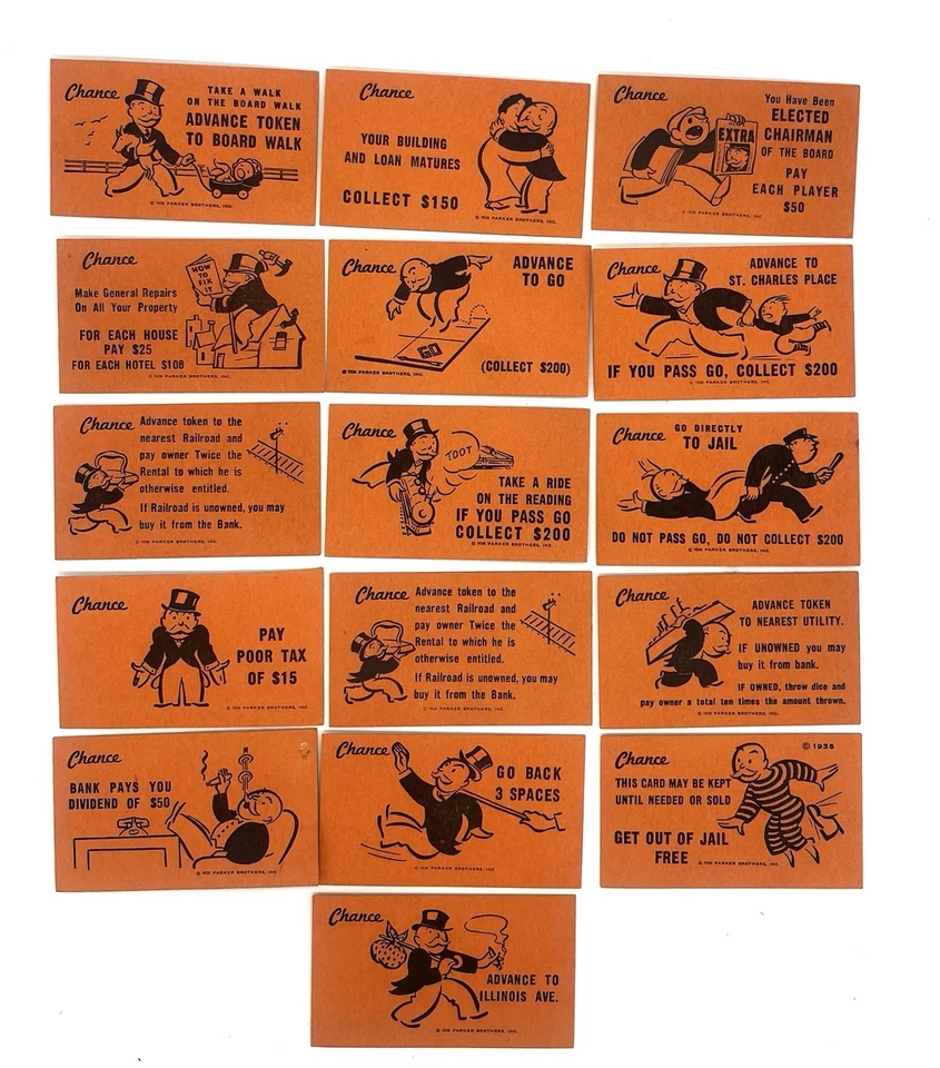 1961 Монополия Шанс Сообщество Шахматные Карты Дома Отели Запчасти - Изображение 2 из 4