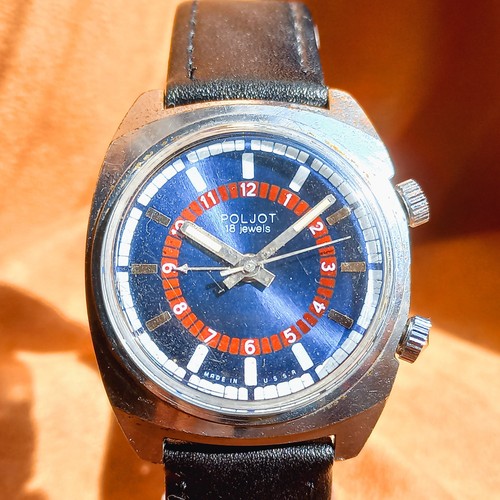 Soviet Watch Poljot Alarm Signal Vintage Men's Wristwatch 18 Jewels Serviced - Picture 3 of 12