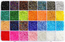 26000PCS 2Mm Glass Seed Beads Kit  28 Assorted Colors Small Beads Set for Jewel