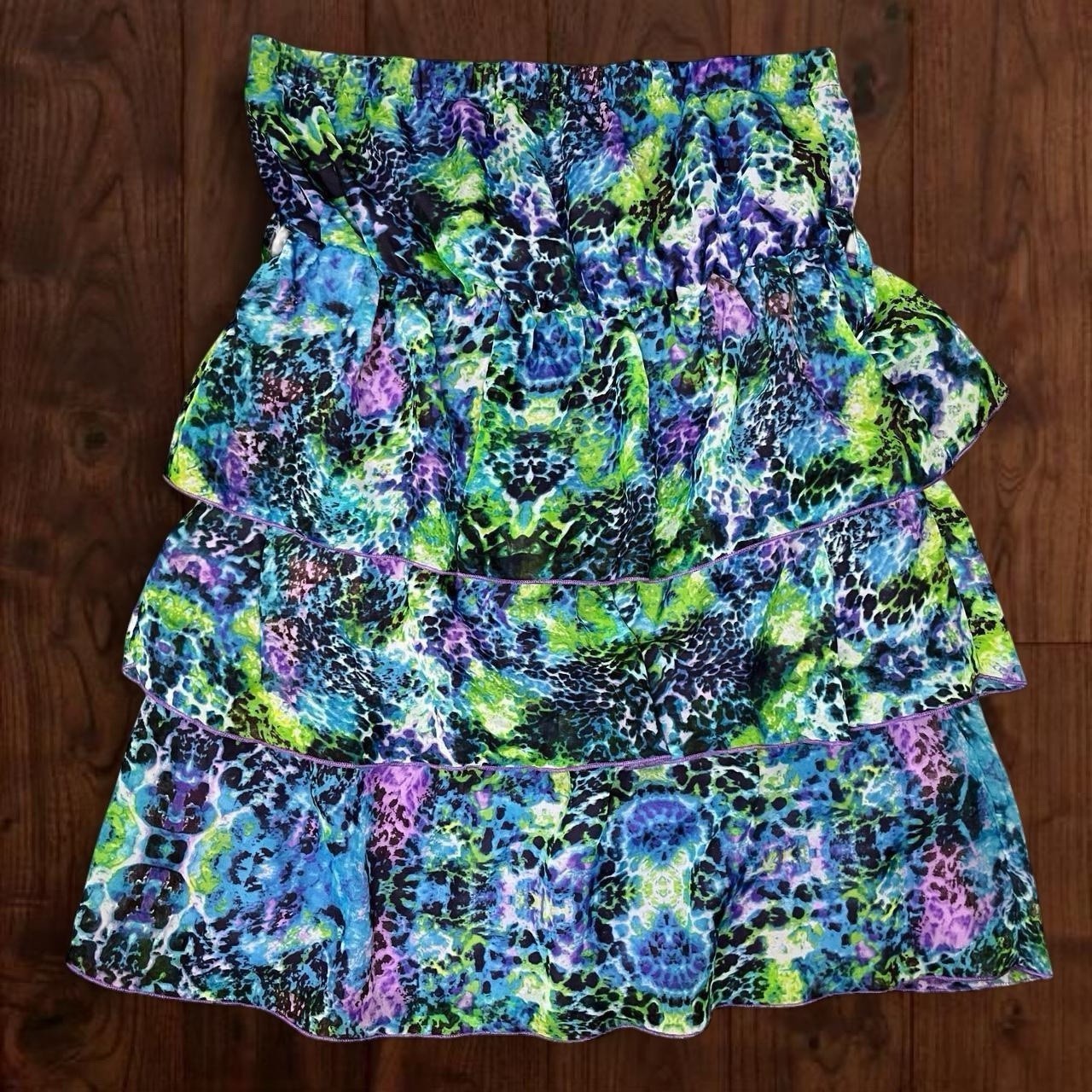 Bongo Multicolor Leopard Print Ruffled Tiered Str… - image 1