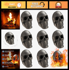 8-Piece Metal Skull Gas Log Set for Fireplaces  Fire Pits - Spooky Halloween De