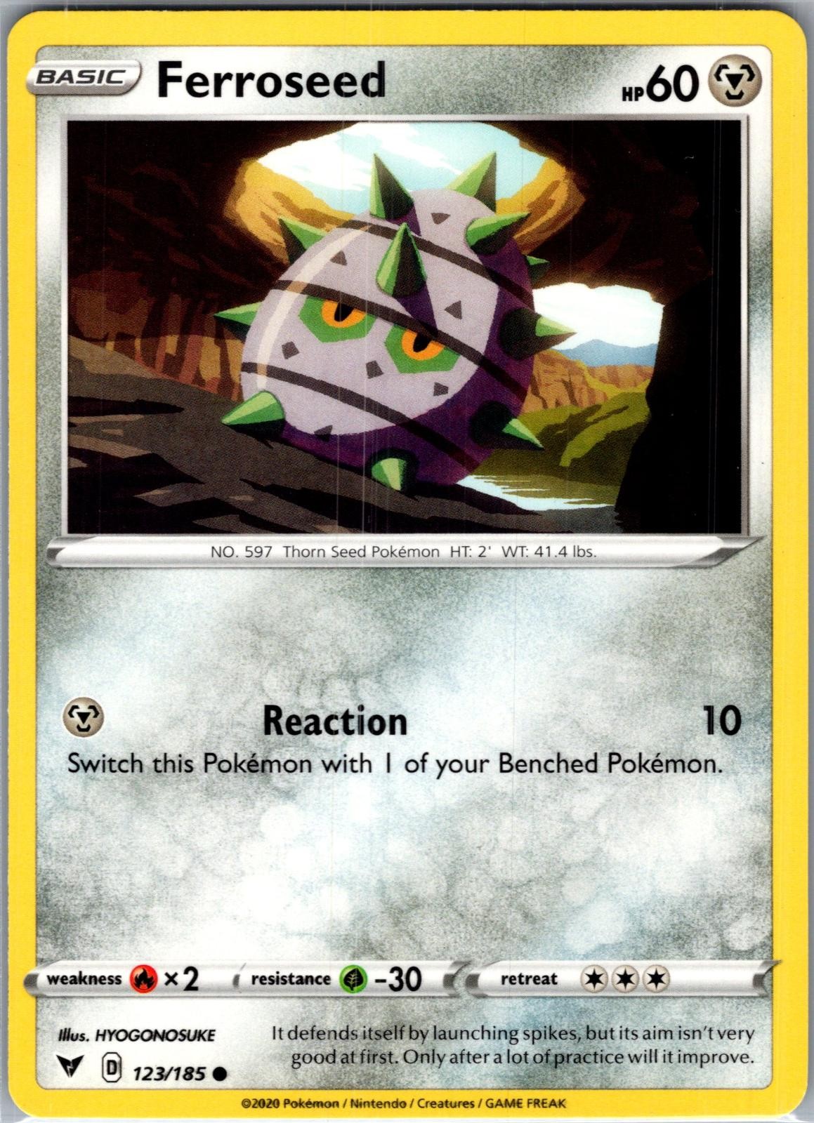 Ferroseed 123/185 Common Vivid Voltage Pokemon Near Mint