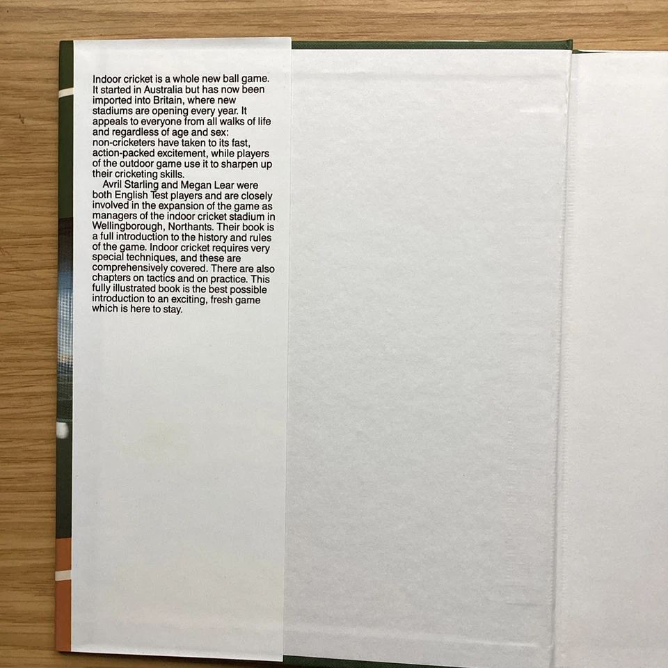 Indoor Cricket By Avril Starling & Megan Lear, Blandford Press, 1st Ed. VGC H/B - Image 2 of 4