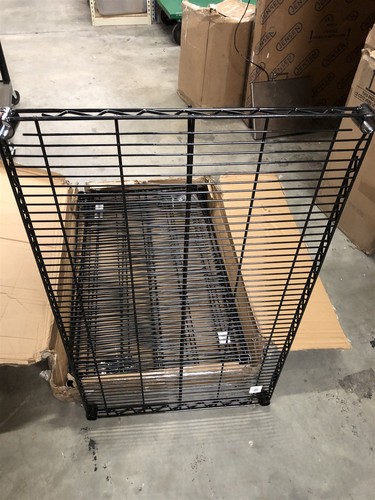 Global Industrial 24425B Nexel 4 Shelf Black Epoxy Wire Shelving Unit