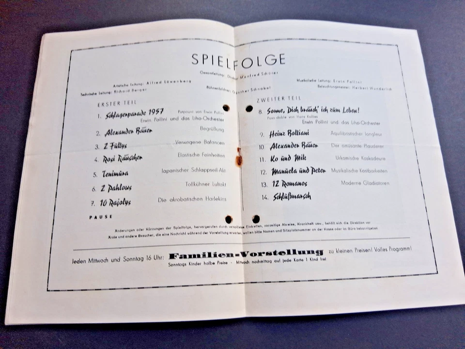 1959 märz ZWICKAU DDR programm VARIETÉ LINDENHOF zirkus circus acts - Bild 4 von 4