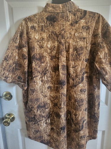 Wrangler CamoDog Shirt Mens Large Brown Ducks & Dogs Button Up Outdoors - Picture 10 of 11
