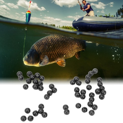 (Schwarz) 50 Stück 8mm Space Beans Set Silica Gel Angelschnur Stopper Kollis NS - Bild 8 von 24