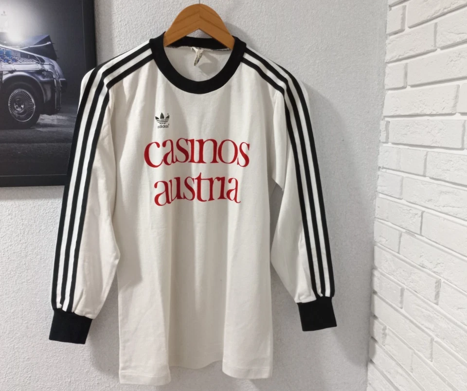 Camisa Usada Vintage Casinos Austria Match Game #3 Salzburgo Hecha en Alemania Occidental Foto 2 de 4