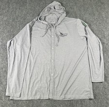 Anetik 2XL Grey Button Hooded Shirt Sun Protection Mexico Suerchingo Sport Fish