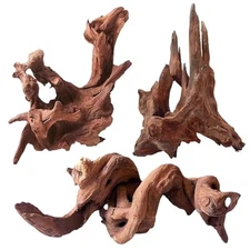 Natural Aquarium Driftwood for Fish Mopani Driftwood 7 to 11 Inch (Pack of 3)