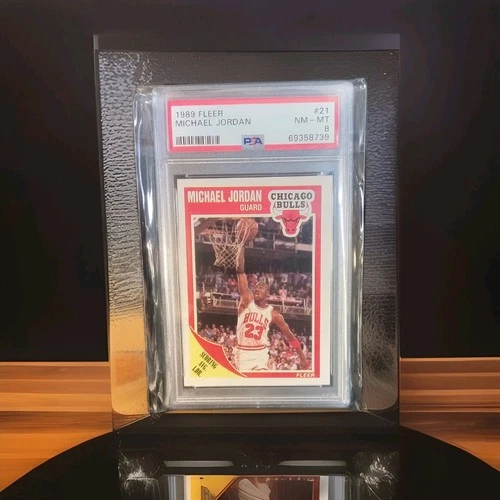 1989-90 Fleer Michael Jordan #21 HOF Chicago Bulls Scoring Leader Card PSA 8
