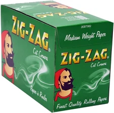 Zig Zag Green Box of 100 Rolling Paper Books 