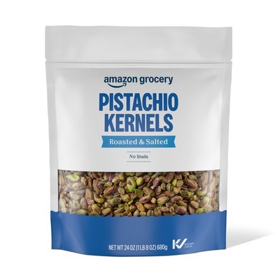 Amazon Grocery, Pistachio Kernels, Roasted & Salted, 24oz Previously Happy Belly