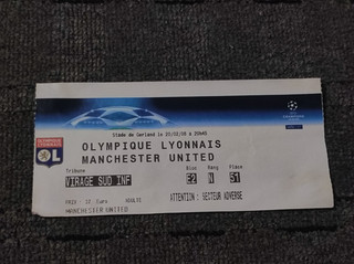 Olympique Lyonnais vs Manchester United Ticket 2008 UEFA Champions League