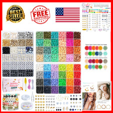 Clay Beads Bracelet Making Kit 11000 Pcs 48 Colors 3 Boxes Acrylic Letters