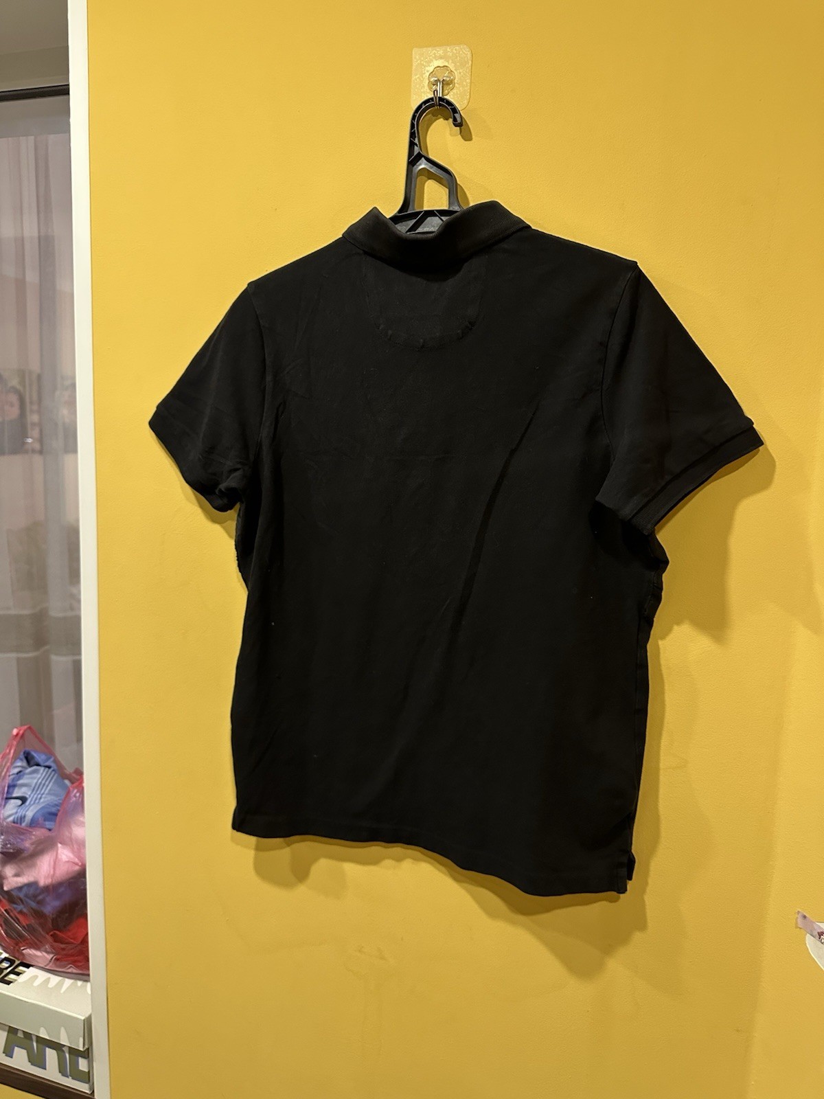 Prada Metal Logo Stretch Cotton Polo Shirt Black Nylon Size S thumbnail 10