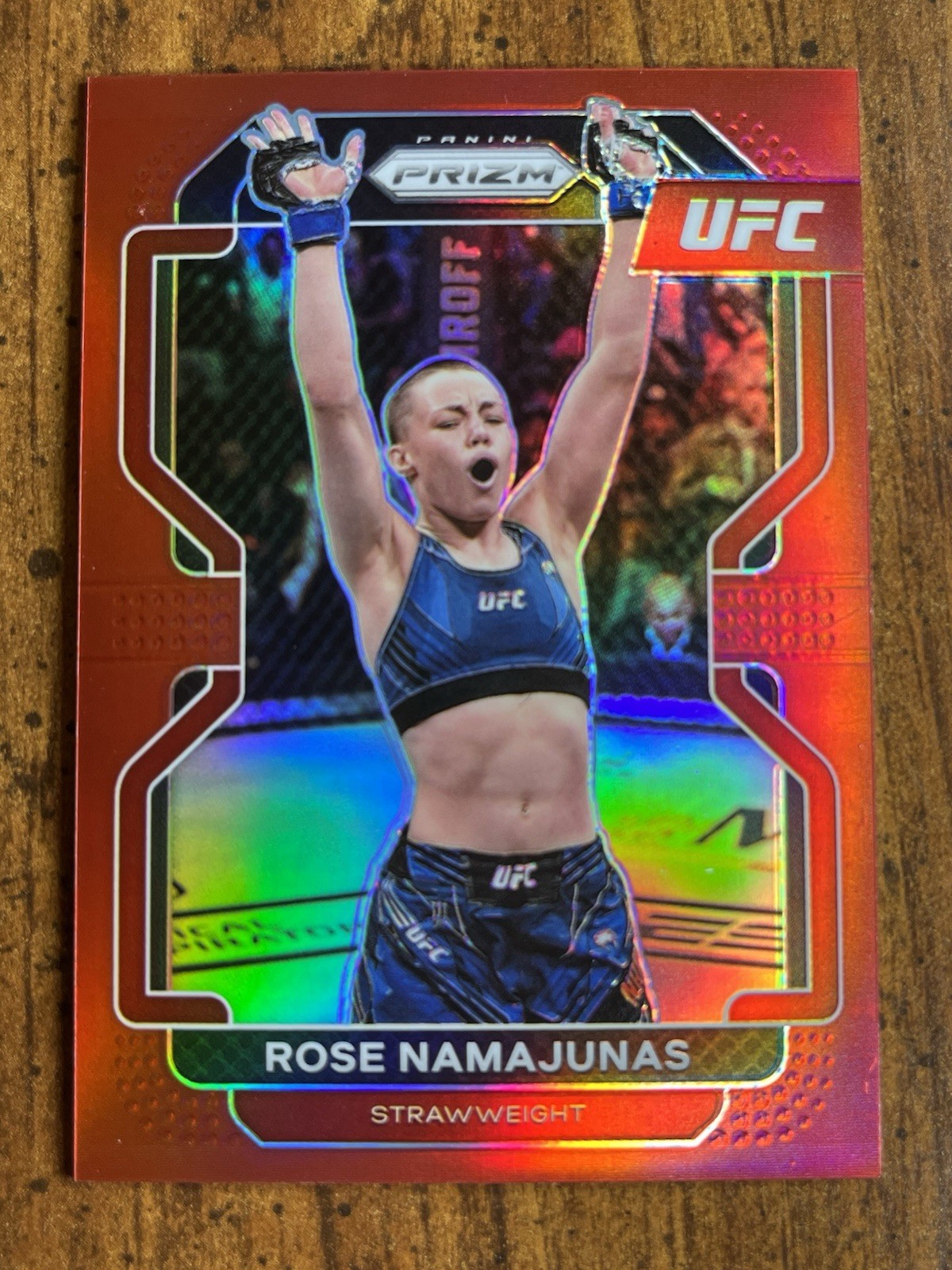 Rose Namajunas • 2022 Panini Prizm Red /299 #142 • UFC Champion 🌹🇺🇸🥊🥋