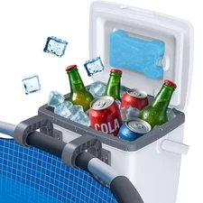 Pool Cooler, 13L Insulated Cooler Hard Cooler with Ice Crystal Box, Poolside ...
