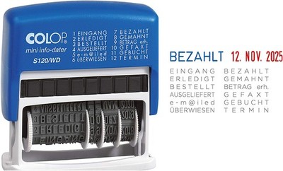 COLOP Wortbandstempel Mini Dater S120/WD Schrifthöhe: 4 mm mit Datum