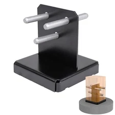 2 Pack 6x6 Post Base for Concrete, Pergola Black Brackets Kit w/ 1-Inch Standoff