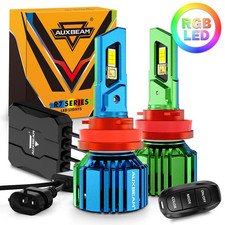 AUXBEAM H11 H9 RGB LED Headlight High/Low Bea...