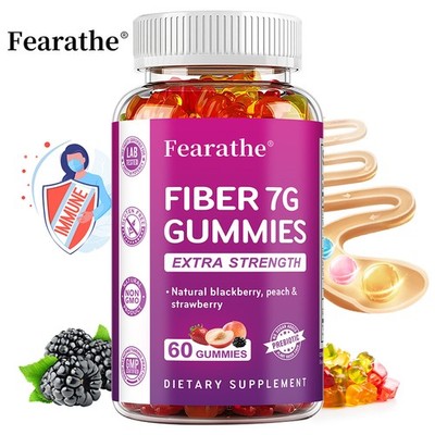 Fiber 7 G  60 Gummies Support Digestive Improve Immune System Gut Flora Health