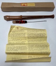 Aura Blokfluit Recorder Wooden Holland Dutch Woodwind Flute Original Box Vintage