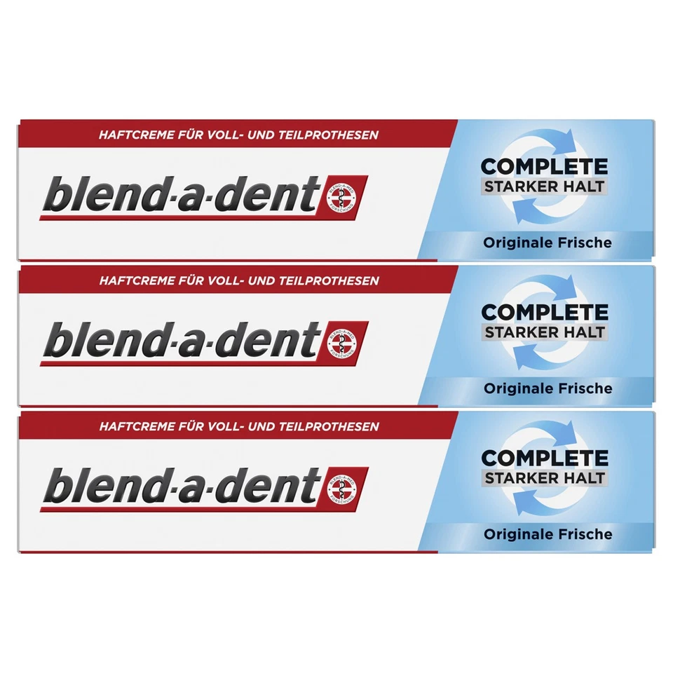ZAHNPFLEGE-MUNDHYGIENE blend-a-dent Super Haftcreme Complete extra stark 47ml 3er Pack