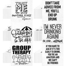 96 PCS Funny Cocktail Napkins 5x5 Inch 2 Ply Drinking Quote Wine Bar Black